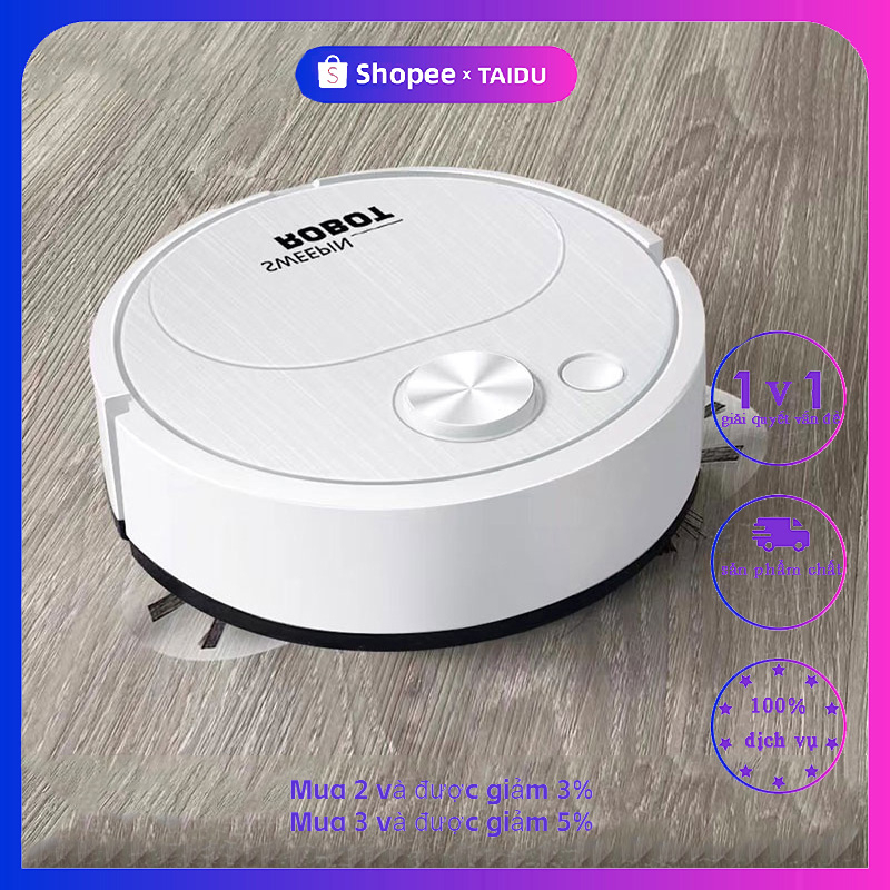 TAIDU Robot quét thông minh 3 trong 1 máy làm sạch có thể sạc lại máy hút bụi