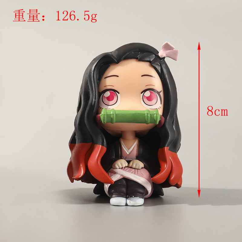 8 cm demon slayer hình anime kamado tanjirou kamado nezuko q phiên bản bánh trang trí xe hơi pvc hình hành động mô hình búp bê đồ chơi trẻ em quà tặng