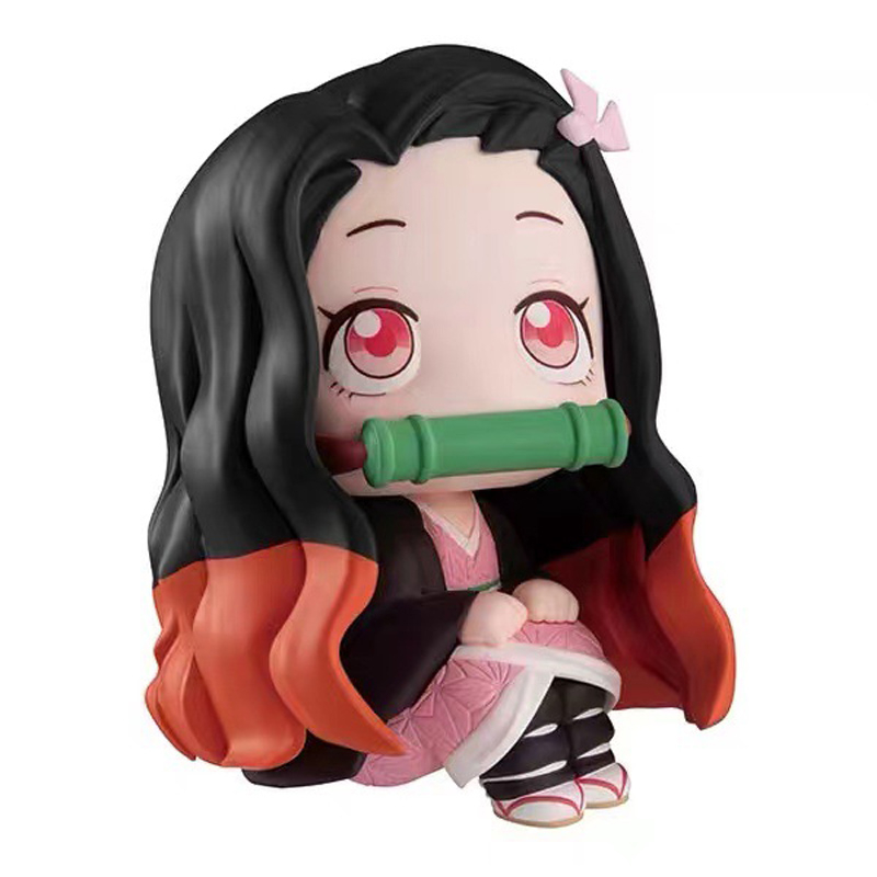 8 cm demon slayer hình anime kamado tanjirou kamado nezuko q phiên bản bánh trang trí xe hơi pvc hình hành động mô hình búp bê đồ chơi trẻ em quà tặng
