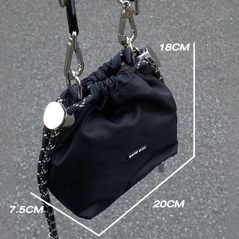 Túi Đeo Vai Dây Rút Bằng Nylon Thời Trang Dành Cho Nữ