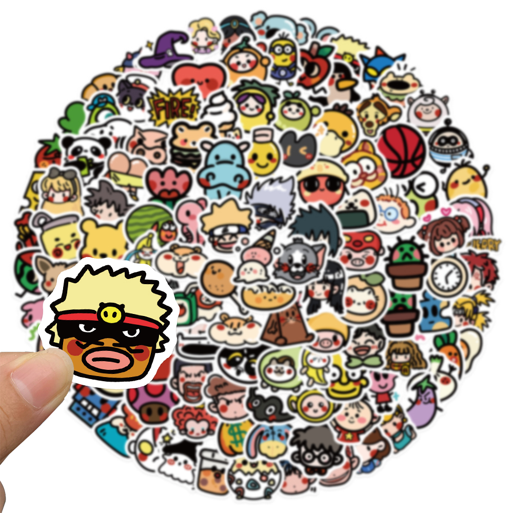 120 cái mới old school cartoon graffiti stickers dễ thương và vui nhộn vật liệu sổ cái nhỏ hình dán không thấm nước