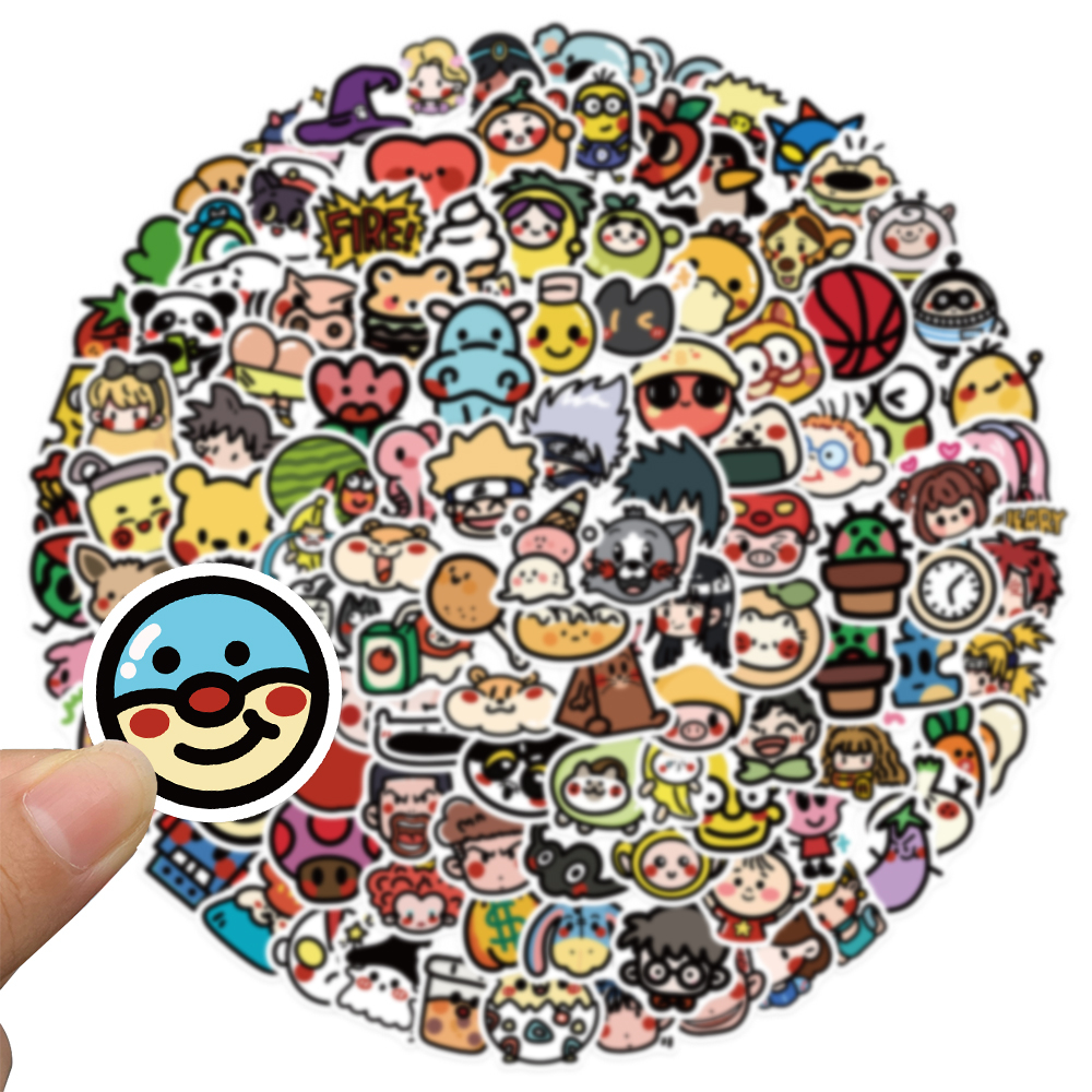 120 cái mới old school cartoon graffiti stickers dễ thương và vui nhộn vật liệu sổ cái nhỏ hình dán không thấm nước
