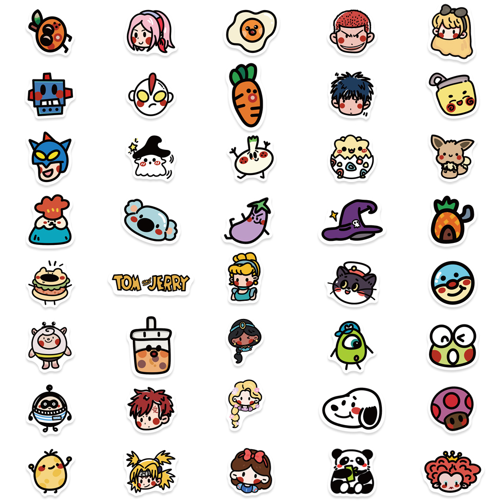 120 cái mới old school cartoon graffiti stickers dễ thương và vui nhộn vật liệu sổ cái nhỏ hình dán không thấm nước