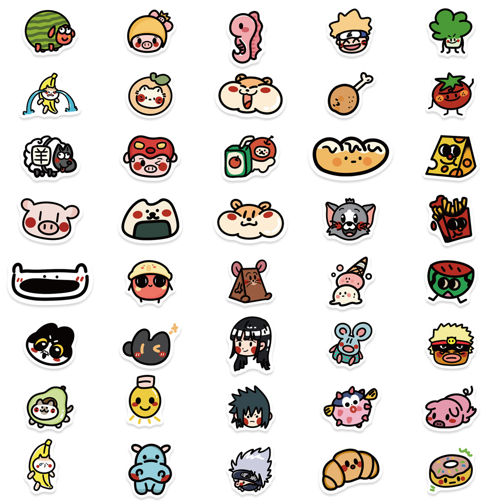 120 cái mới old school cartoon graffiti stickers dễ thương và vui nhộn vật liệu sổ cái nhỏ hình dán không thấm nước
