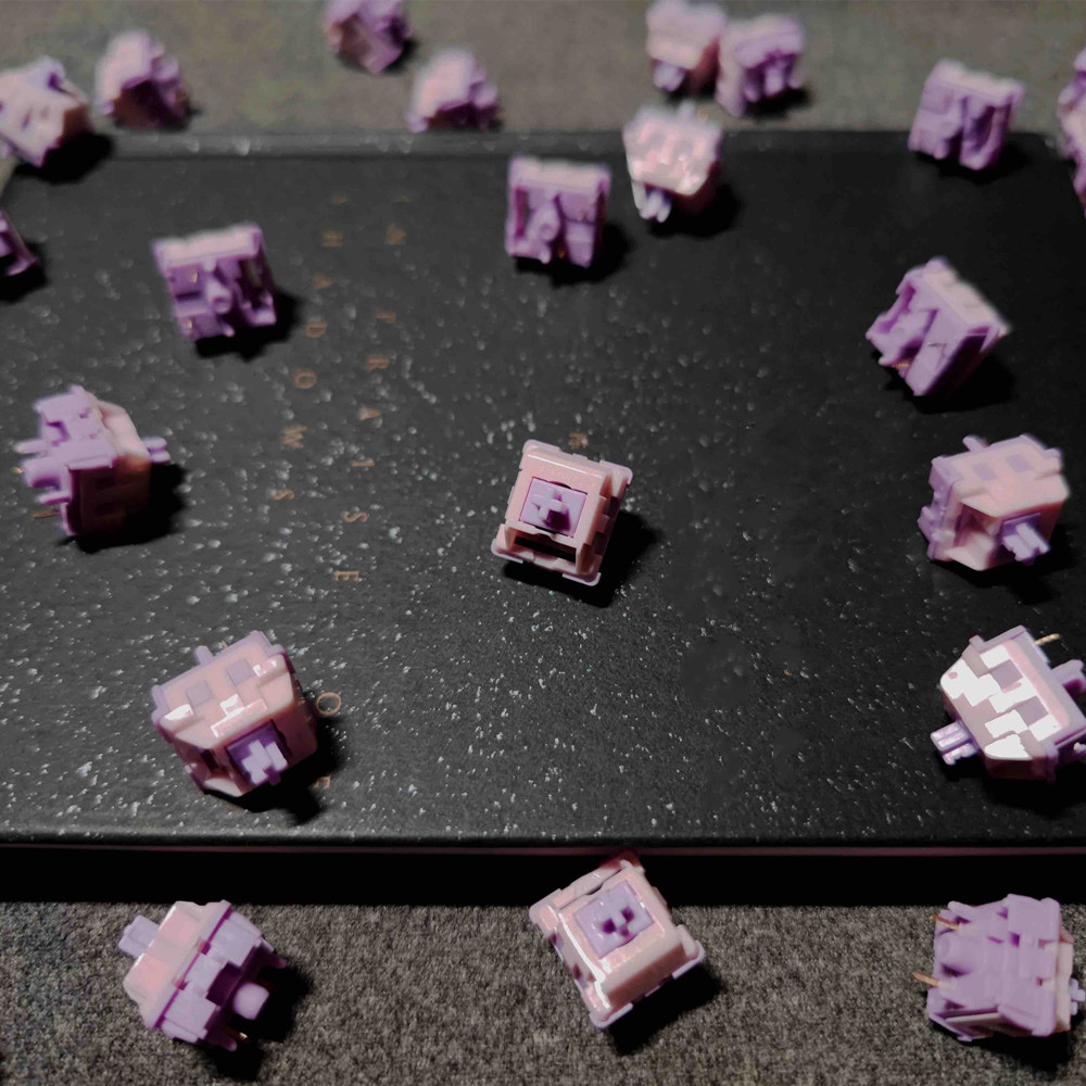 : Còn hàng:new sarokeys purple cherry blossom v2   cho bàn phím cơ 5 pin hifi tactile switch 50g