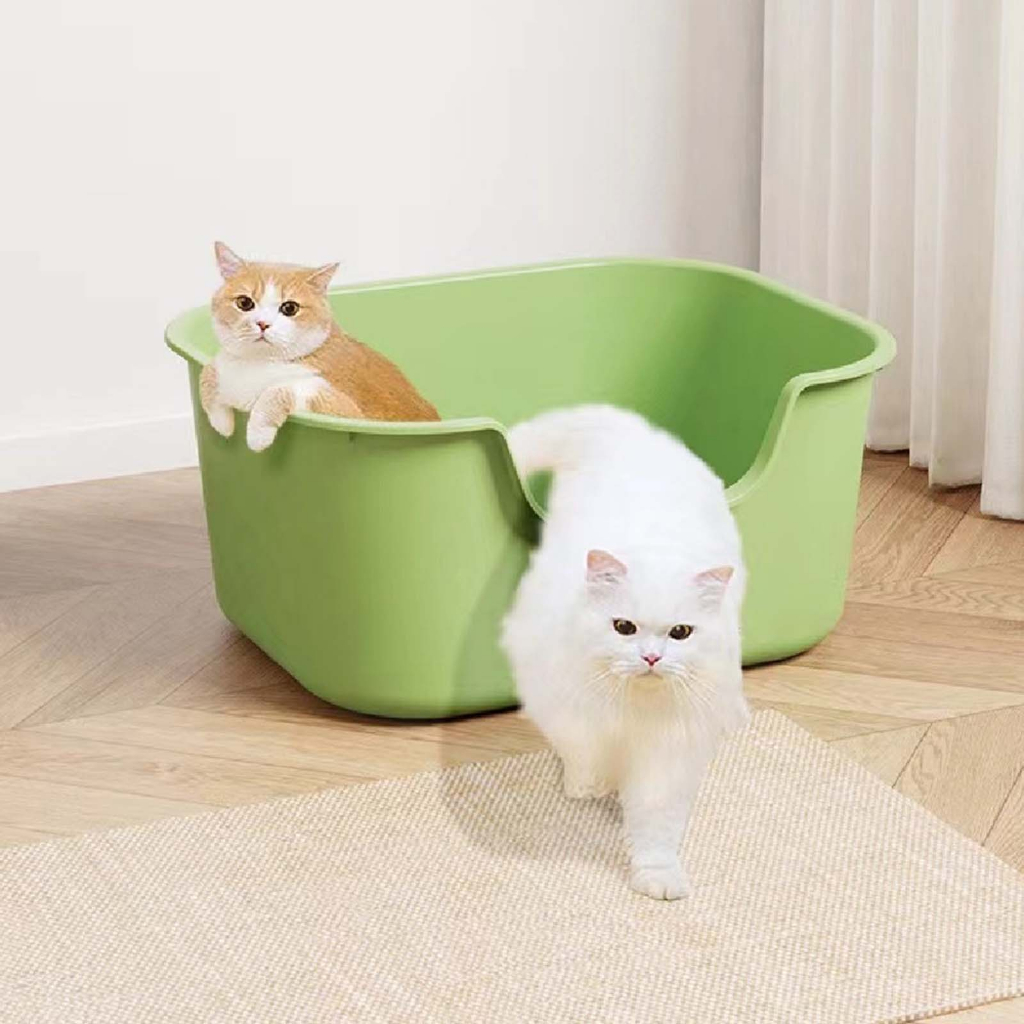 Petsola cat litter box hộp đựng cát nhà vệ sinh hộp đựng cát chống va đập hộp cát cho mèo bedpan bền kitty litter mở khay lót chuồng cho thú cưng hàng đầu cho thỏ