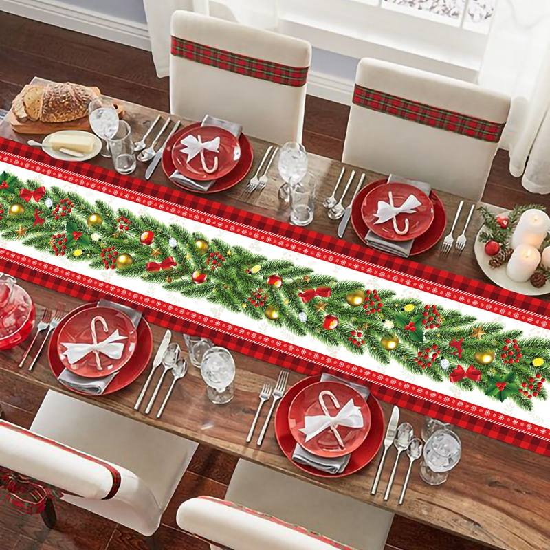 Khăn Trải Bàn Bằng Nhựa polyester Mỏng 0.35 * 1.8m Trang Trí Giáng Sinh Năm Mới 2023