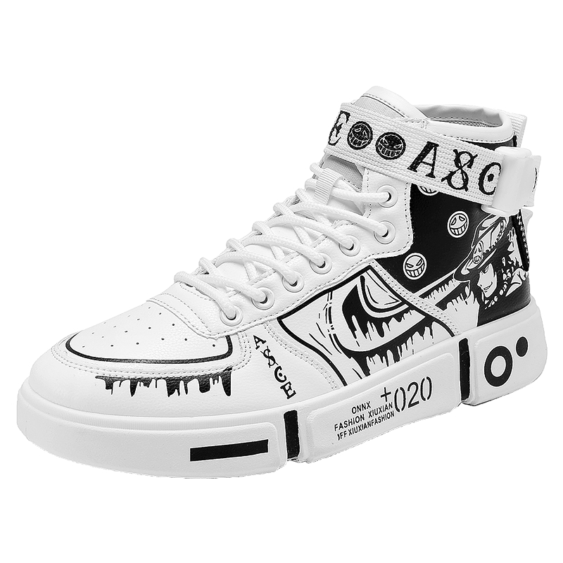 Giày Thể Thao Nam In Hình Nhân Vật Phim One Piece Portgas D Ace Luffy Thời Trang