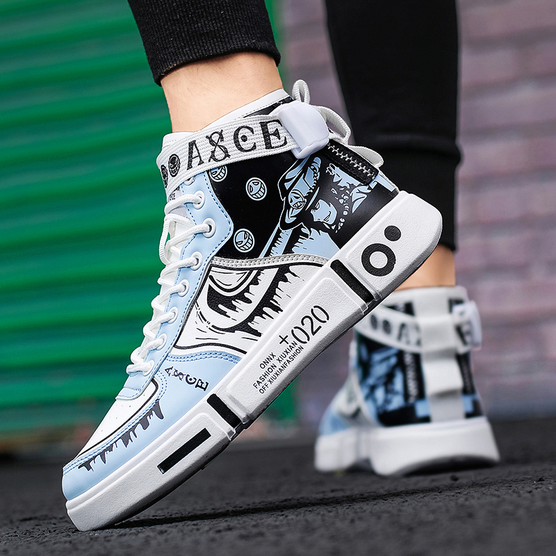 Giày Thể Thao Nam In Hình Nhân Vật Phim One Piece Portgas D Ace Luffy Thời Trang