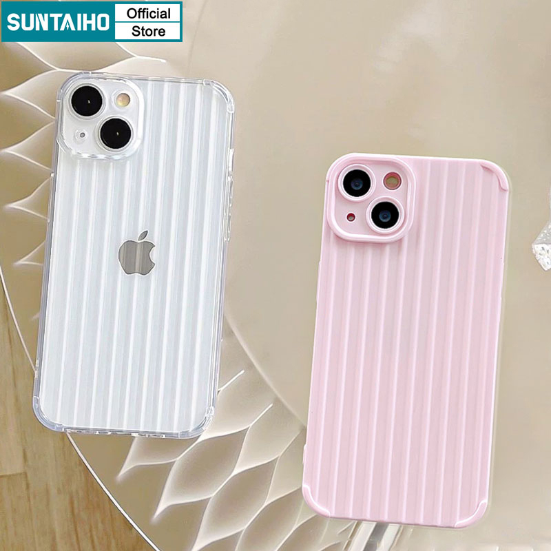 Suntaiho Ốp Lưng iphone hộp hành lý đơn giản candy color vỏ điện thoại ốp iphone TPU mềm trong suốt cao cấp cho iphone 11 pro max ip 11 12 13 iphon 14 pro max vỏ ốp lưng chống sốc