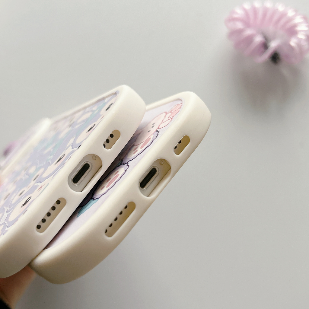 Vỏ điện thoại màu tím họa tiết hoạt hình dễ thương 2021 mẫu cho iphone 11 pro max 12 12 pro max 13 pro max 14 pro max