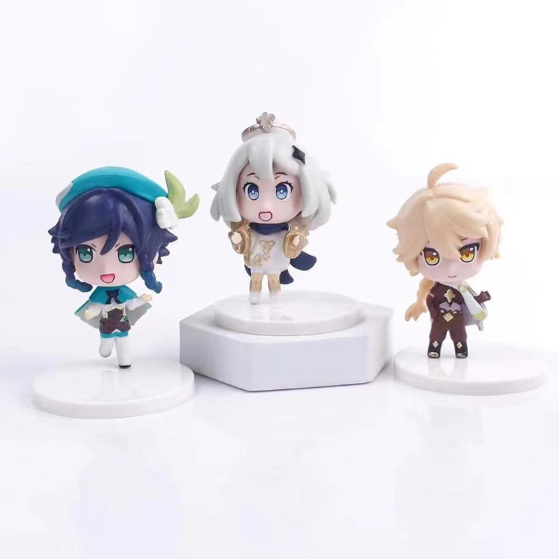 6 cái / bộ 8-9 cm mihoyo game genshin impact paimon traveler diluc ragnvindr venti amber qiqi xiao ganyu zhongli q phiên bản pvc action figures mô hình búp bê đồ chơi
