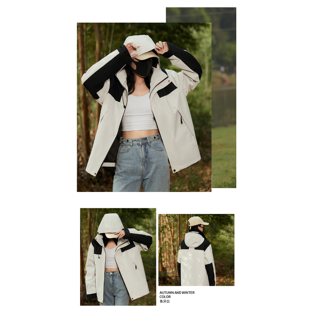 Áo Khoác Gió Chống Thấm Nước Có Mũ Trùm Thời Trang Dành Cho Cặp Đôi