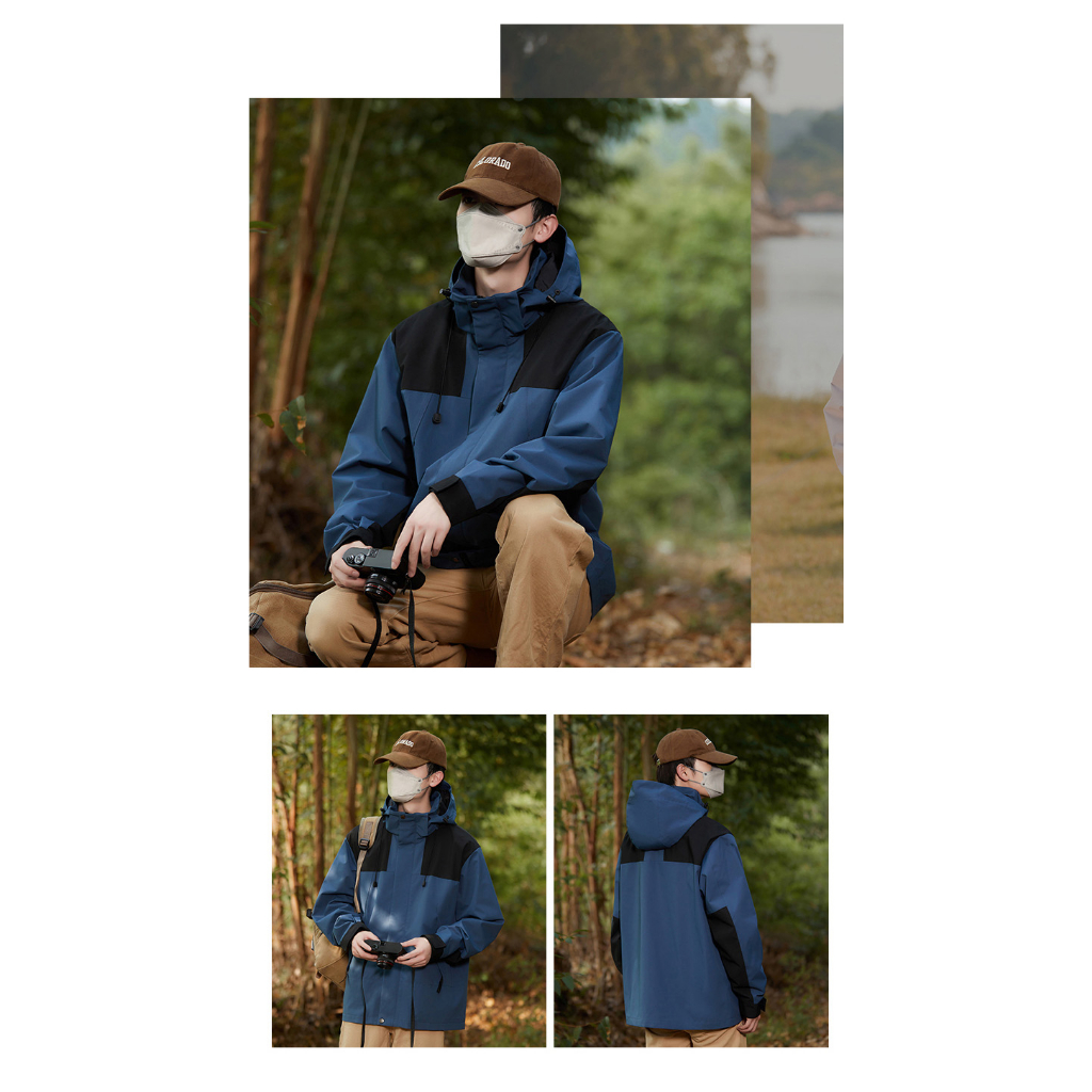 Áo Khoác Gió Chống Thấm Nước Có Mũ Trùm Thời Trang Dành Cho Cặp Đôi