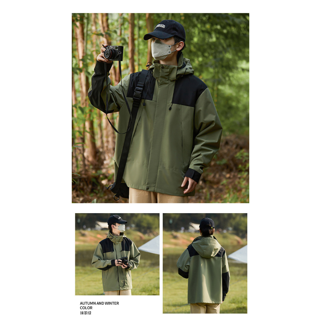 Áo Khoác Gió Chống Thấm Nước Có Mũ Trùm Thời Trang Dành Cho Cặp Đôi