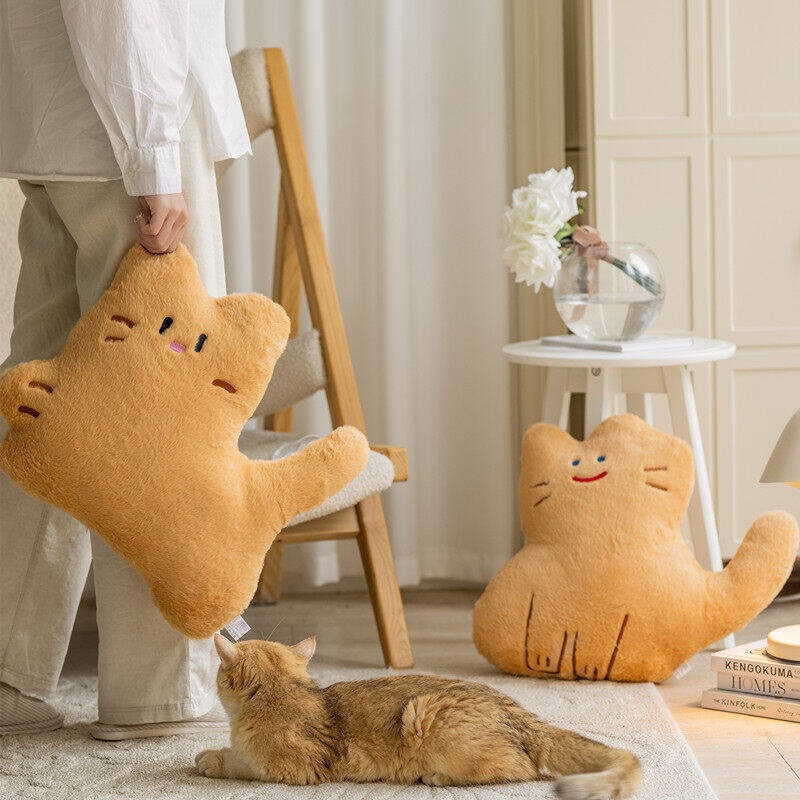 Gối Nhồi Bông Hình Mèo Hoạt Hình Dễ Thương Trang Trí Nhà Cửa