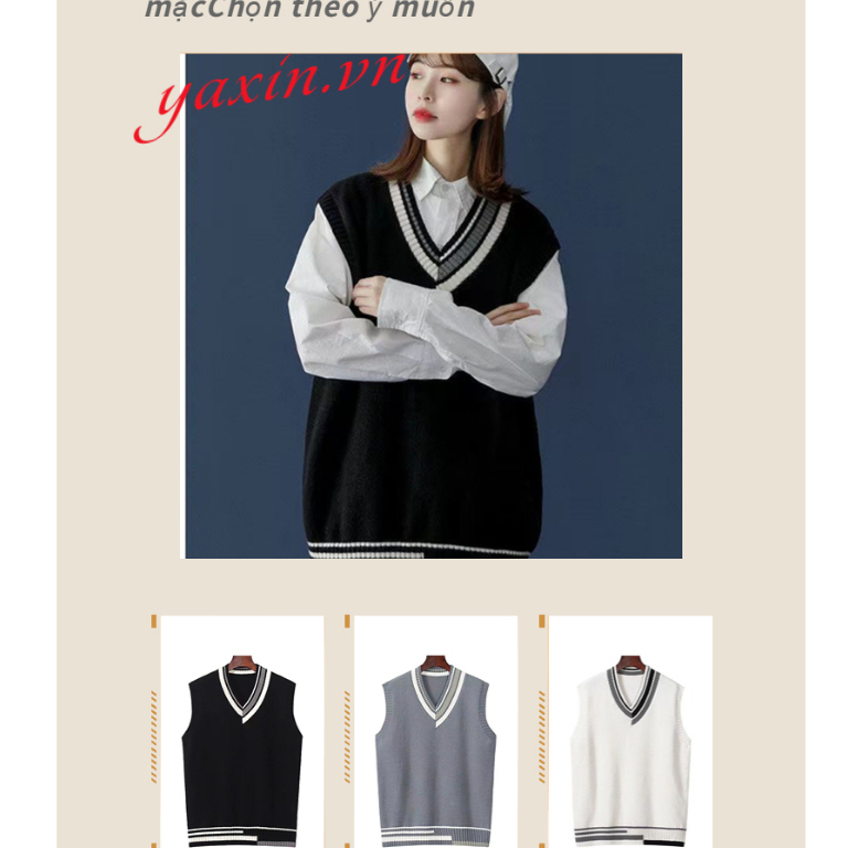 Áo Sweater Nam Không Tay Thiết Kế Đơn Giản Thời Trang Cho Len Kẻ Thu Đông Nam Không Tay Nam Sát Nách Cổ Chữ V Thời Trang Dành Áo Len Sọc Hàn Quốc Unisex Size Lớn Mới