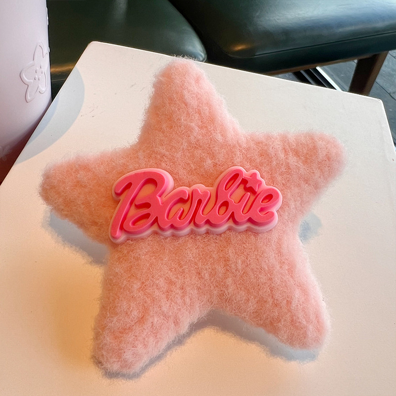 Hàn quốc love plush hairpin sweet five-pointed star hairpin bow bangs bb clip furry phụ kiện tóc mới cho phụ nữ