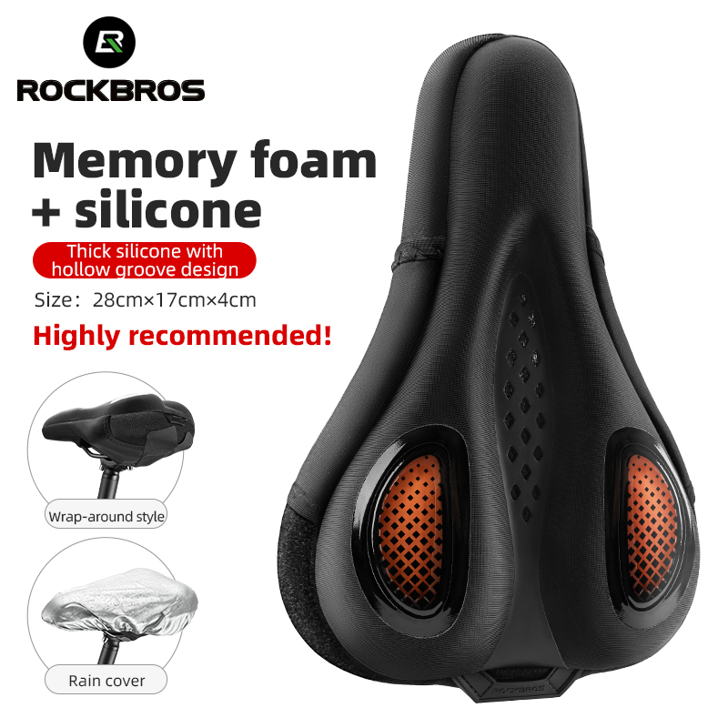 Rockbros đệm xe đạp nắp đậy silicone dày thoải mái xe đạp leo núi đi xe đạp đường bộ nhả nhanh ghế ngồi bọc yên