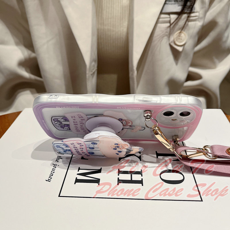 Ốp lưng Xiaomi Redmi Note 12 11 11S 10 10S 9 9S 8 7 5 Pro Redmi 12 12C 10C 10A 9A 9T 9C A1 A2 A2+ Plus MI 13T POCO X5 X3 NFC M5S 4G 5G Redmi12 2023 Wave Frame Milk Tea Air Holder Lanyard Soft Case