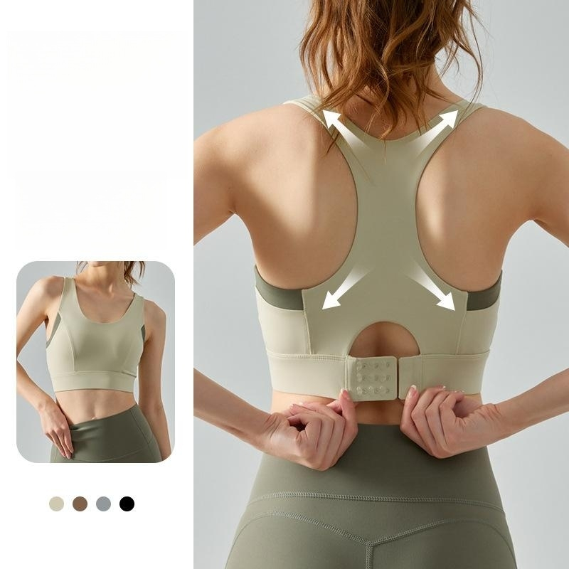 Đẩy lên áo ngực thể thao thể dục nữ có khóa ở mặt sau