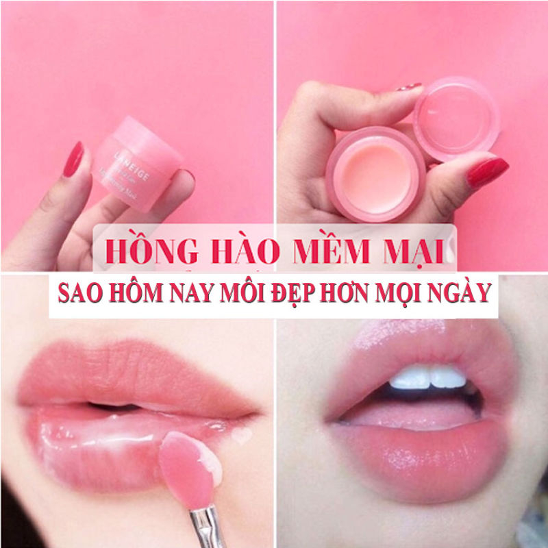❤️100% Chính Hãng❤️ Mặt nạ môi night repair moisturizing lipstick moisturizing strawberry jelly formal 20g