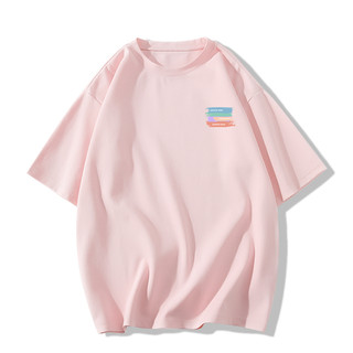  Áo thun SELVZE cotton tinh khiết dáng rộng ngắn tay in họa tiết tối giản ngọt ngào sống động 