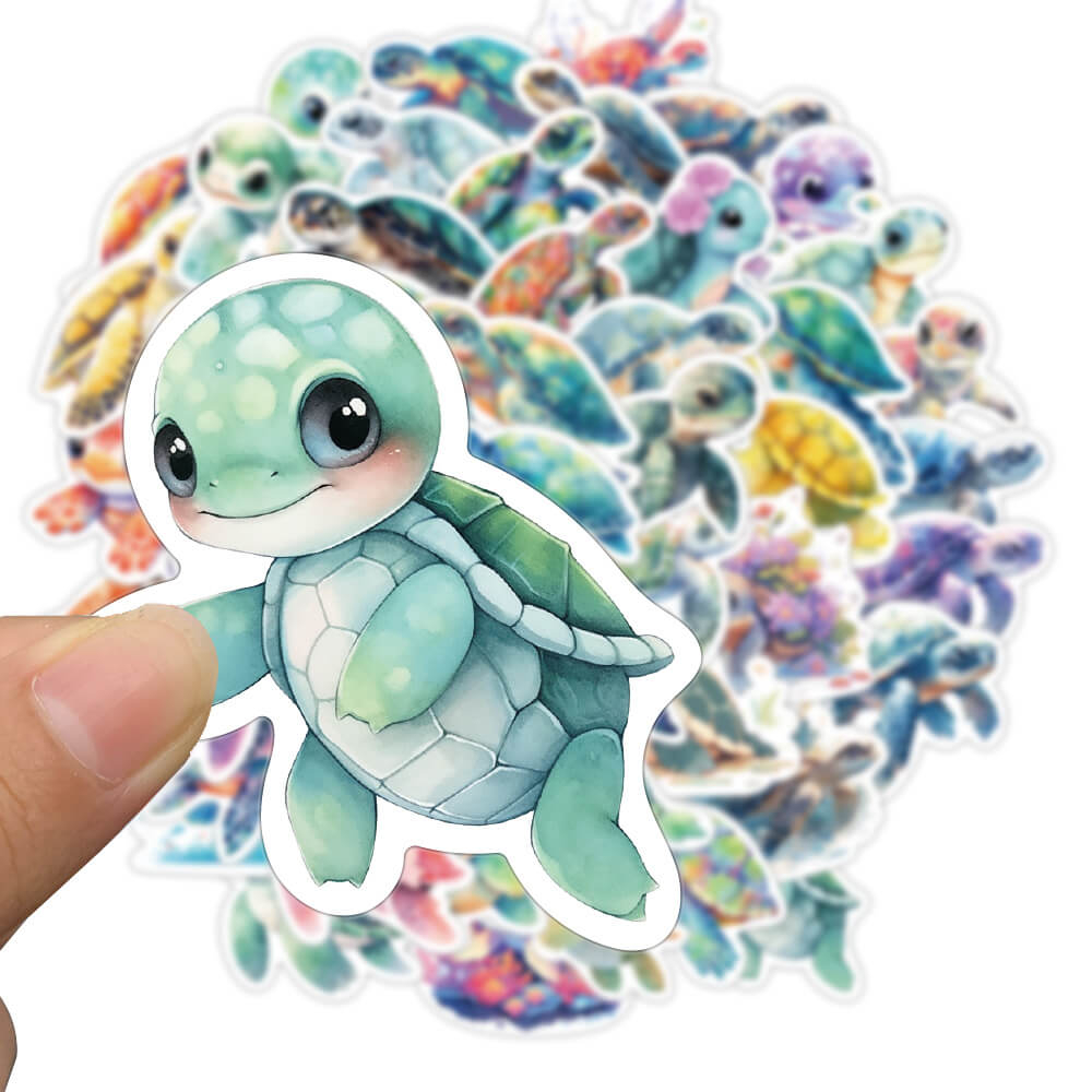 50 cái kawaii phim hoạt hình rùa biển xanh hình dán động vật cho trẻ em phim hoạt hình graffiti đề can scrapbooking hành lý máy tính xách tay ván trượt tường sticker