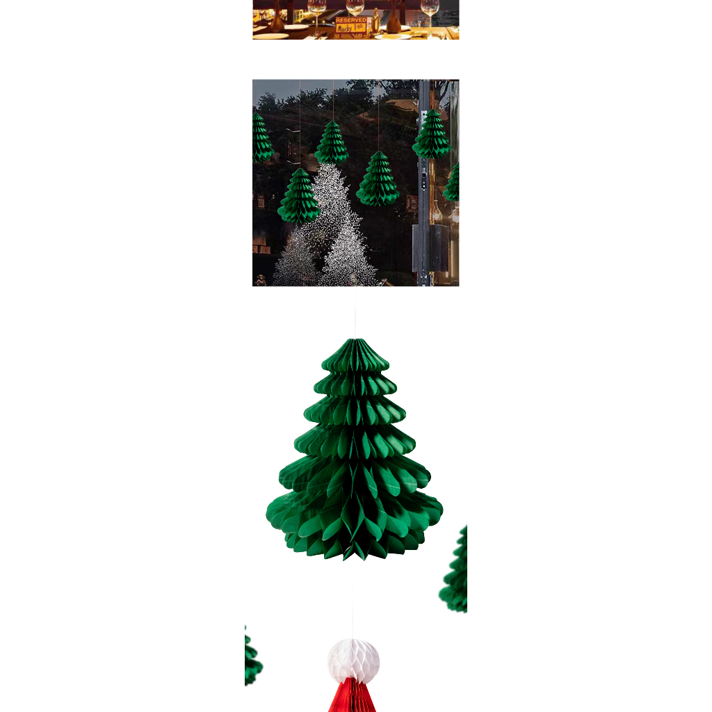 Phụ Kiện Trang Trí Giáng Sinh Hình Tổ Ong / Cây Thông / Người Tuyết / Mũ s01508