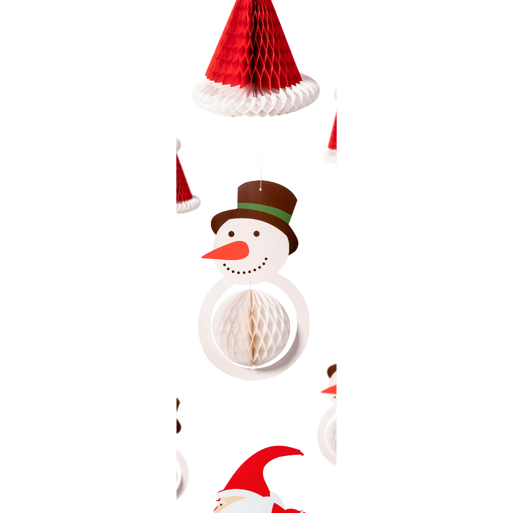 Phụ Kiện Trang Trí Giáng Sinh Hình Tổ Ong / Cây Thông / Người Tuyết / Mũ s01508