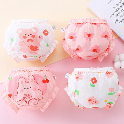 Adabaobao® ᵛⁿQuần lót cotton nguyên chất LUCKY BIG CAT hình tam giác xinh xắn cho bé gái 0-4 tuổi