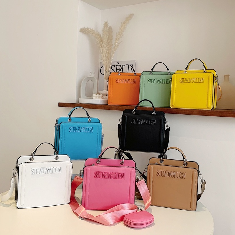 Stevemadden 2023 sứ giả xách tay hình vuông nhỏ dành cho nữ tất cả túi đeo vai hỗn hợp