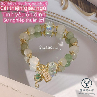 Vòng đeo tay đá mã não trắng tự nhiên may mắn tăng cường tài lộc cho nữ