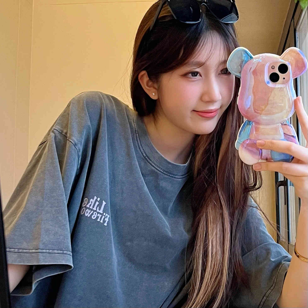 3d hình gấu dễ thương iphone14pro max marbling phone case iphone 11 12 13pro max case imd case