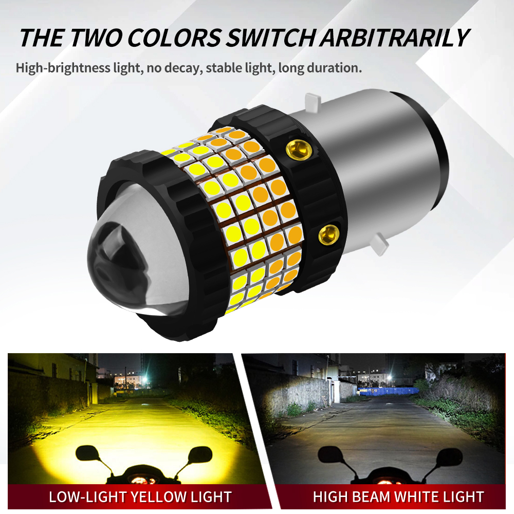 1 Đèn Pha led 10000lm p15d h4 h6 ba20d Ánh Sáng Trắng / Vàng Chất Lượng Cao Cho Xe Máy