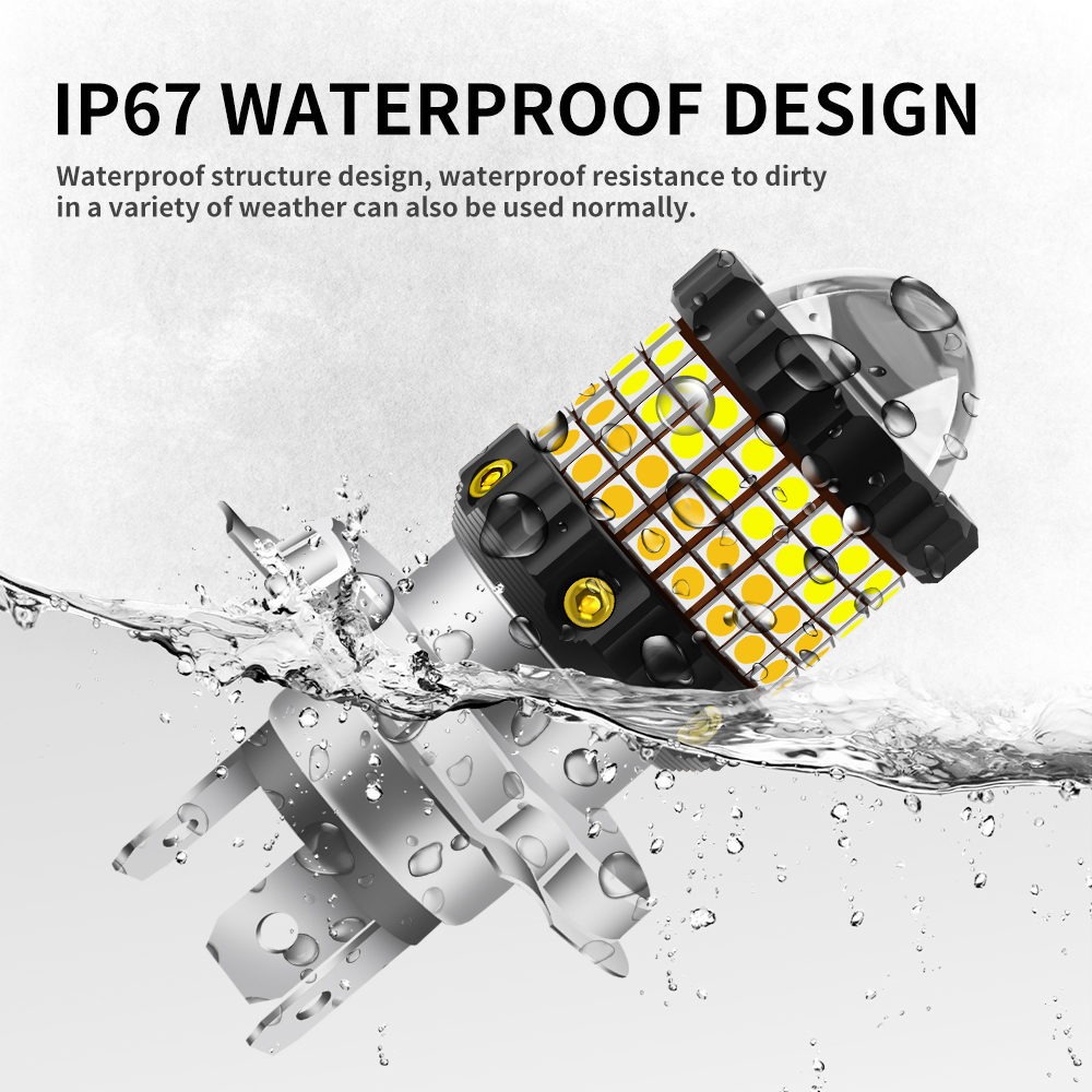 1 Đèn Pha led 10000lm p15d h4 h6 ba20d Ánh Sáng Trắng / Vàng Chất Lượng Cao Cho Xe Máy