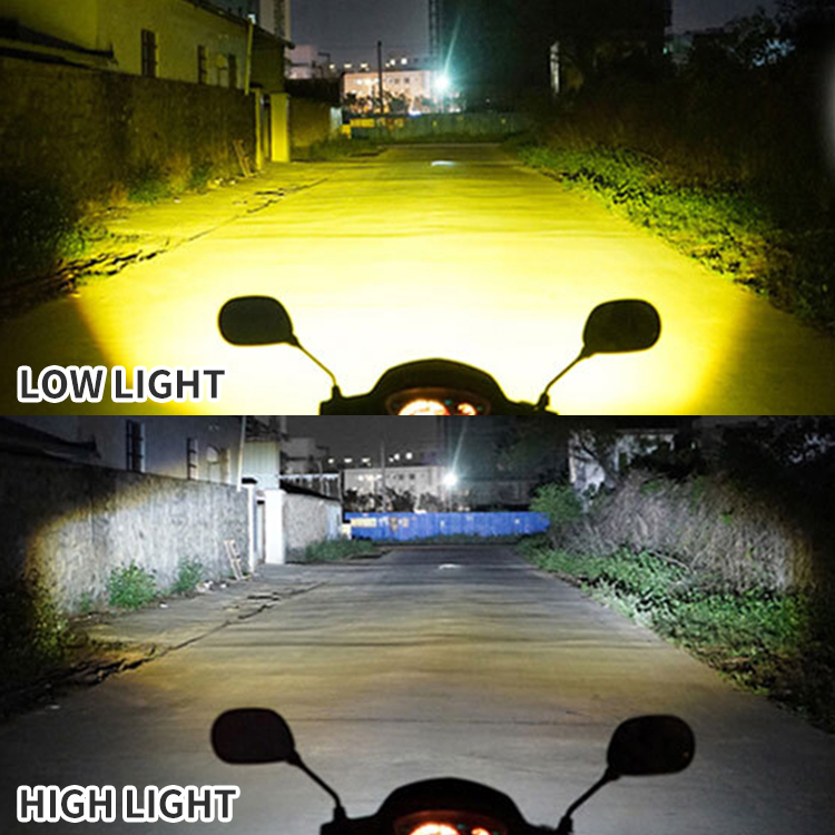 1 Đèn Pha led 10000lm p15d h4 h6 ba20d Ánh Sáng Trắng / Vàng Chất Lượng Cao Cho Xe Máy