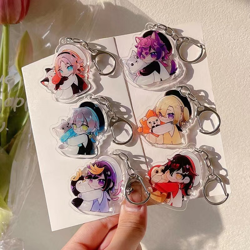 Anime luxiem vtuber vox akuma mysta rias mặt dây chuyền acrylic keychain keyring collection quà tặng cosplay