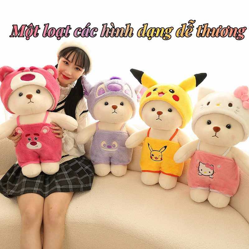 Thú Nhồi Bông Hình Gấu / Stitch / Mèo Hello Kitty 30-40CM