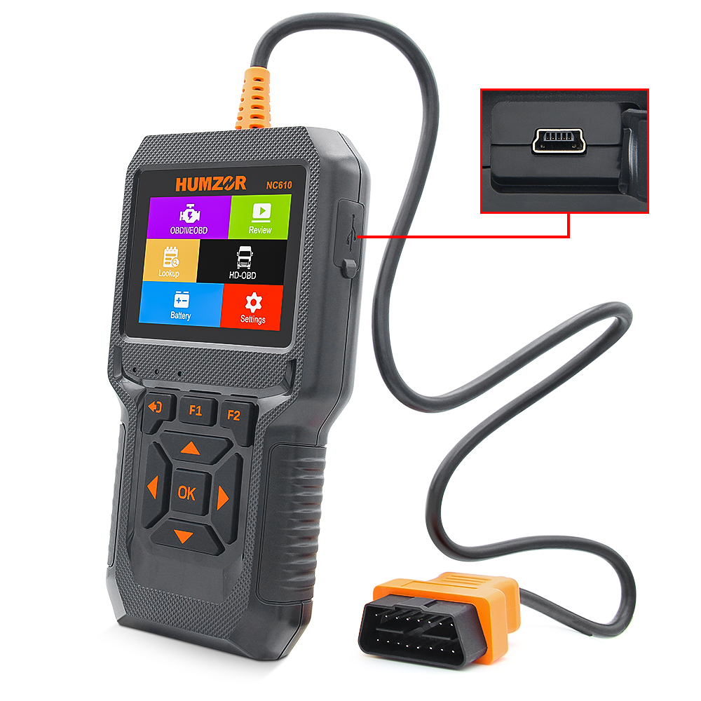 Humzor nc610 12v / 24v xe tải ô tô đầu đọc mã obd2 động cơ j1939 cho ô tô xăng ô tô máy quét ô tô cho xe tải công cụ tự động chẩn đoán diesel odb2 pk nc601
