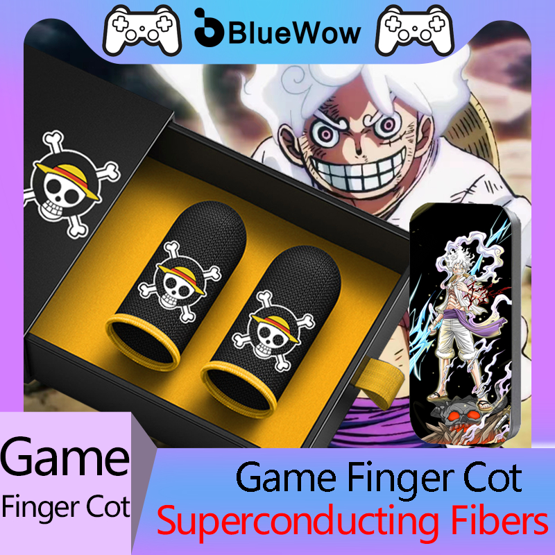 Bluewow One Piece-Luffy Gloves Găng tay chơi game Finger Touch Finger Finger (2 cái) Chống mồ hôi pubg cod call of Duty mobile legends bang being