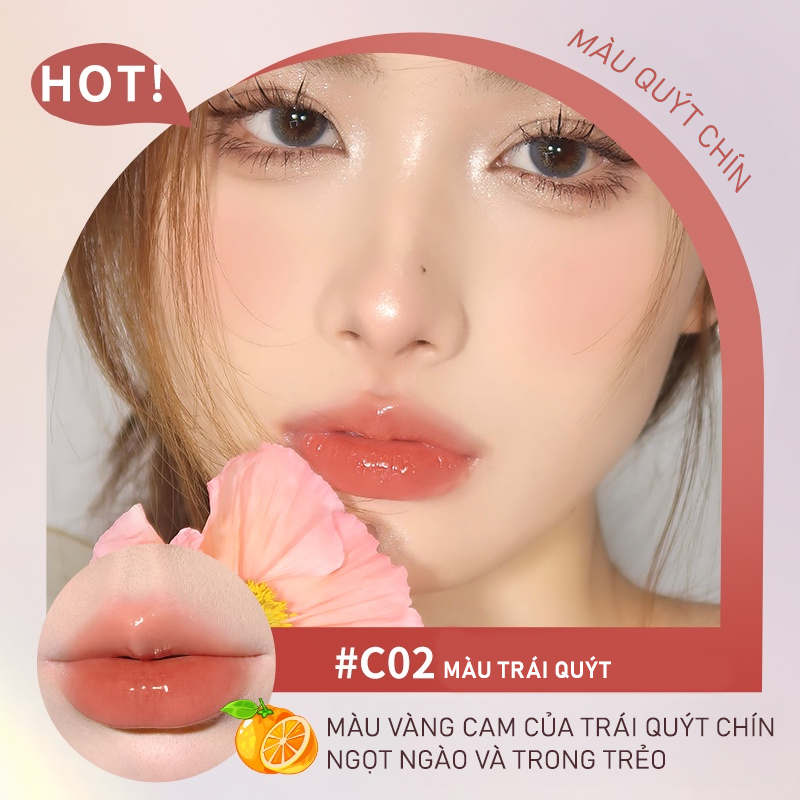 Son tint Judydoll Ice Tea Mirror mật ong thạch thủy tinh 0.5ml