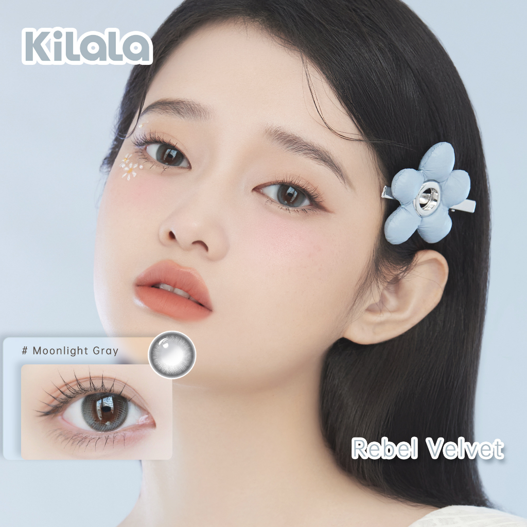 Kính áp tròng KILALA GDia 14.2mm độ cận 0-8 màu xám Oreo Black/Moonlight Gray sử dụng 6 tháng