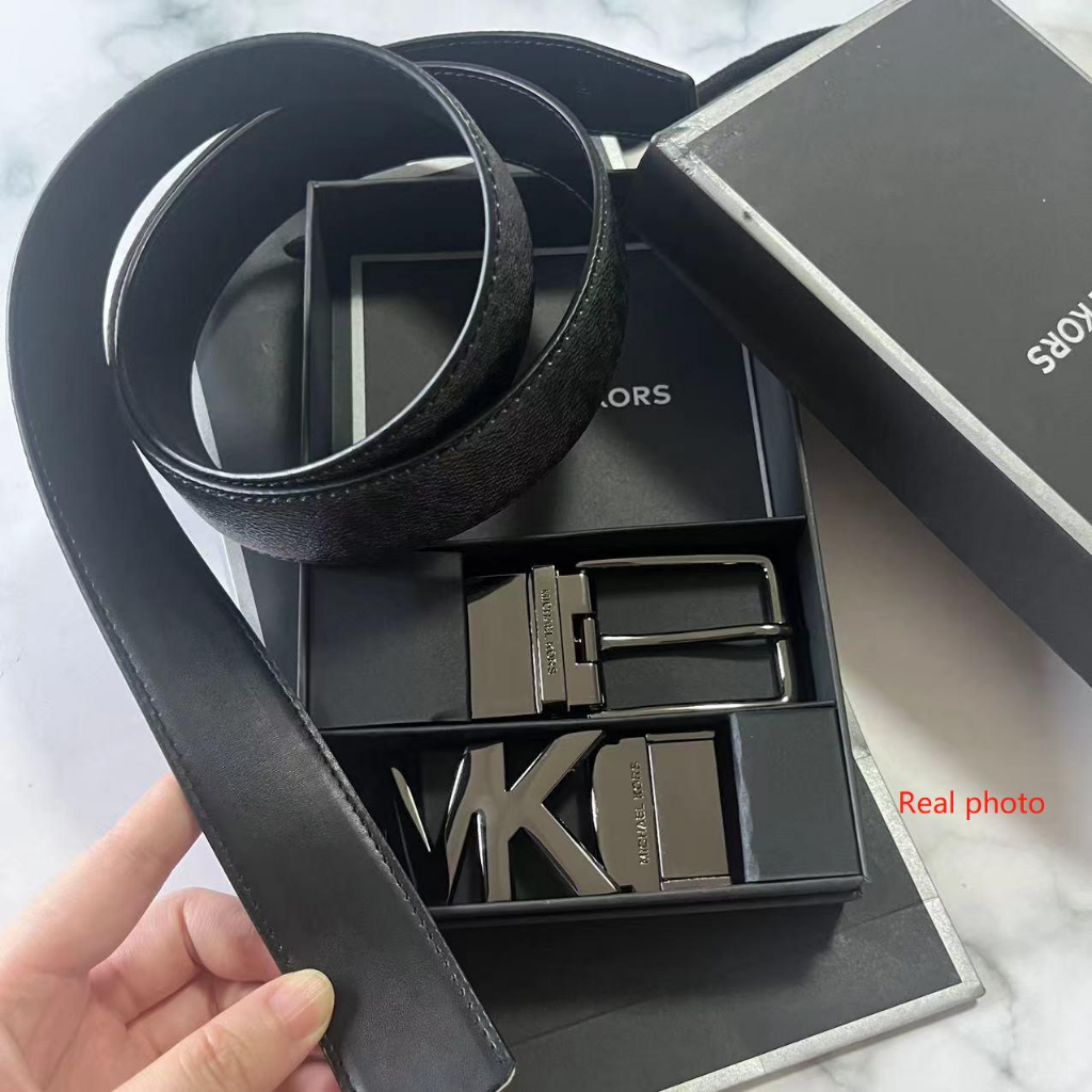 MICHAEL KORS Thắt Lưng Da Màu Đen Đục Lỗ 120cm Có Hộp Đựng Cho Nam