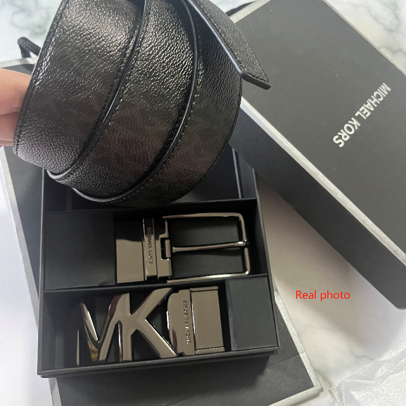 MICHAEL KORS Thắt Lưng Da Màu Đen Đục Lỗ 120cm Có Hộp Đựng Cho Nam