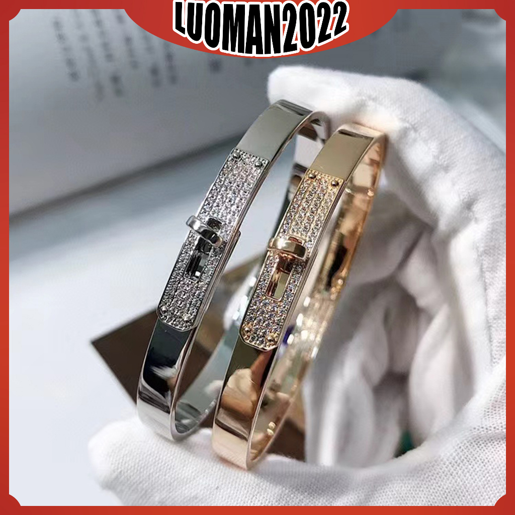 Vòng tay kim cương nửa hermes kelly