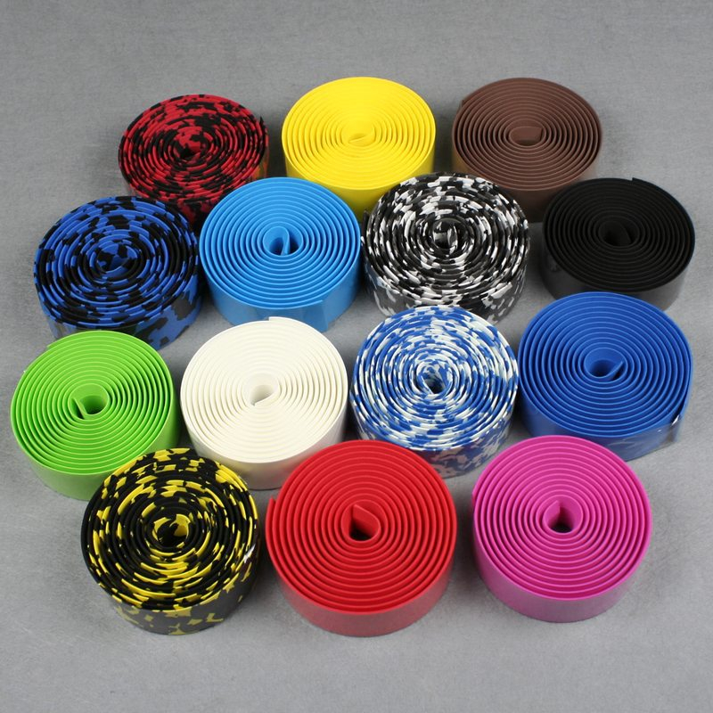 Set 2 cuộn băng quấn ghi đông xe đạp bằng cao su kèm 2 nút bịt chuyên dụng