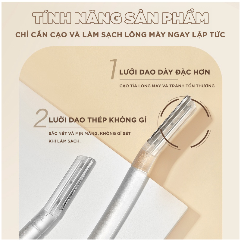 Dao cạo tỉa lông mày JUDYDOLL an toàn không đau chống trầy xước chống trượt làm đẹp cho cả nam và nữ