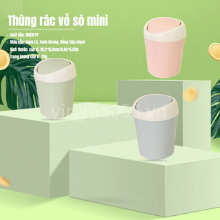 Có thể bán buôn Thùng rác để bàn nhỏ bằng nhựa có nắp đậy hộp đựng lưu trữ trên di động virgina056 Hàng giao ngay