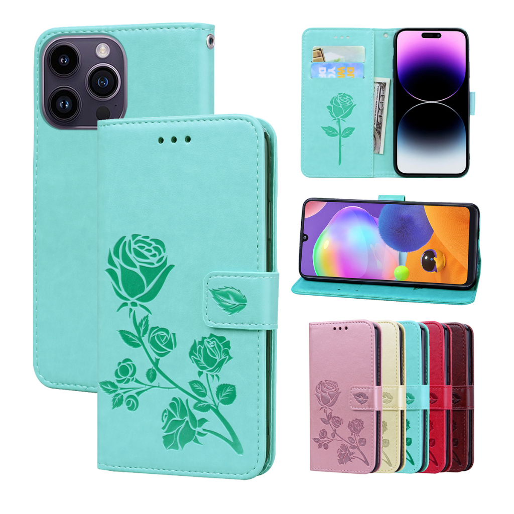 Rose flower wallet flip case cho samsung galaxy j2 2018 j2 core j7 prime j3 j5 j7 pro 2017 j7 j5 j3 2016 bao da sách bao da ví flip cover